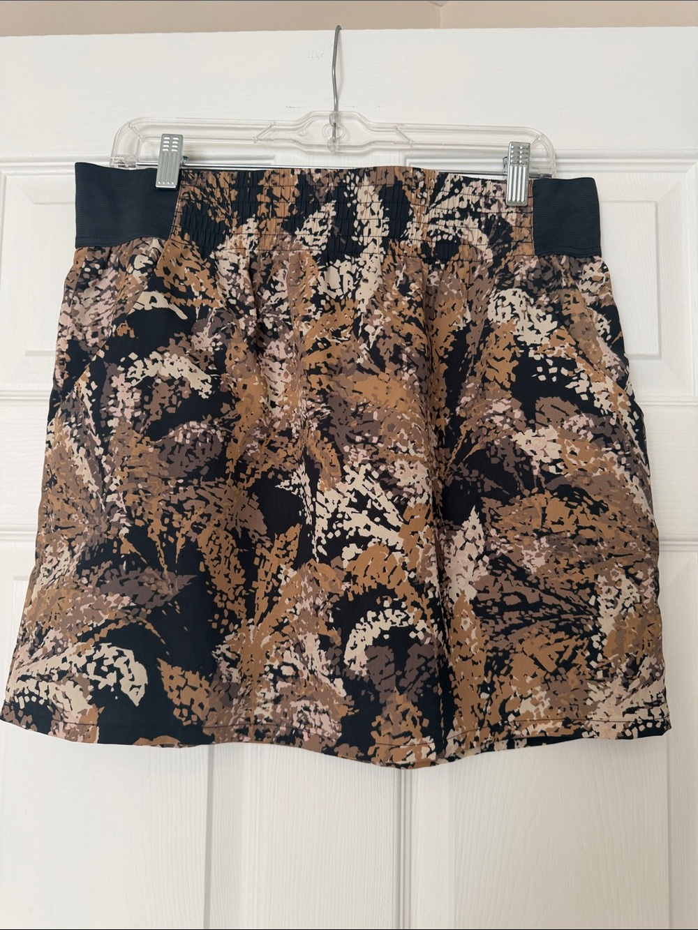 Women's Printed A-Line Skirt - Brown and Navy Multi